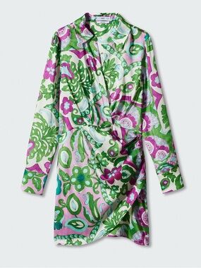 Mango wrapped satin dress